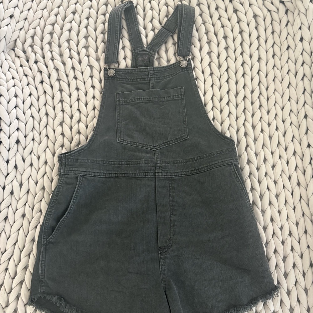 Aerie Charcoal Denim Shortalls